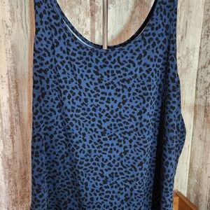 Set of 3 Woman's XL Tank Tops Blue Leopard Print, Solid Blue, and Light Pink